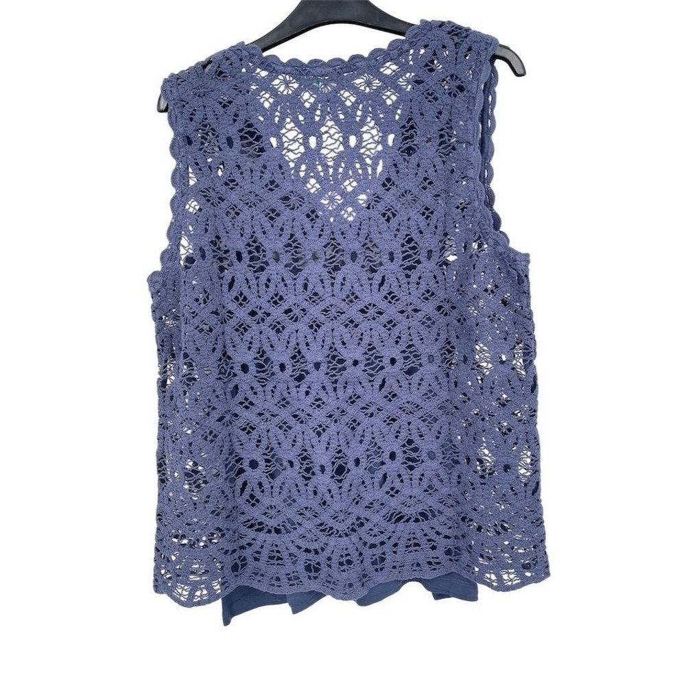 NWT Sundance Women's Blue Khloe Crochet Lace Sleeveless Top & Camisole Lined L - Picture 7 of 11
